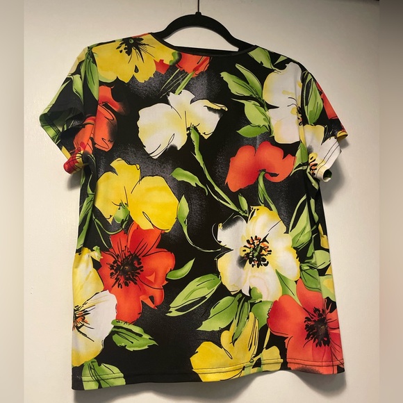 Hiroko Floral Beachy Hawaiian Shirt Flowers Short Sleeve - Picture 3 of 7